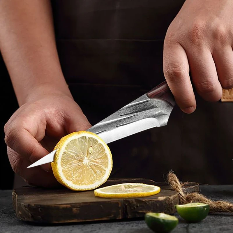Forged Kitchen Knife Meat Cleaver High Carbon Clad Steel For Meat Fish Fruit Vegetables Professional Butcher Boning Knife With Cover