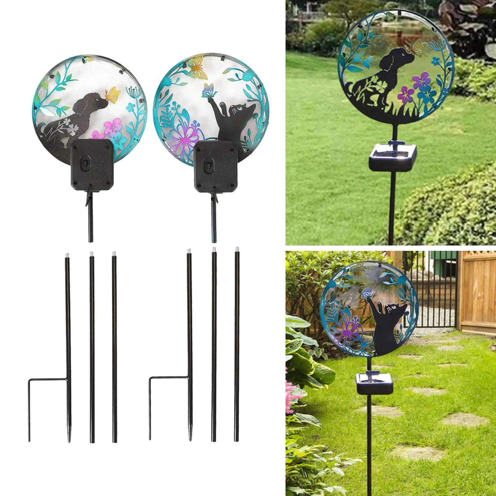 Garden Stake Light Decorative Iron Art Landscape Lamp for Patio Pathway Lawn