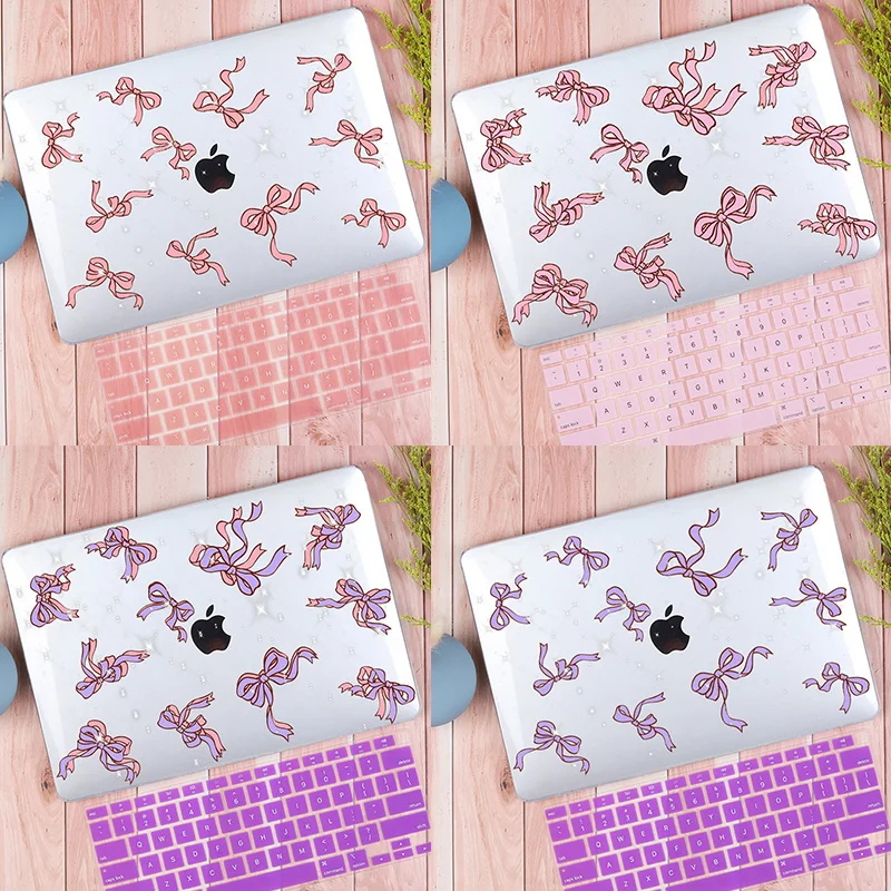 Pretty Bows Print Transparentcase Con Cover Per Tastiera Per 2023 Macbook M3 Air 13 15 Pro14 A2918 M2 Air15 A2941 Air13.6 A2681