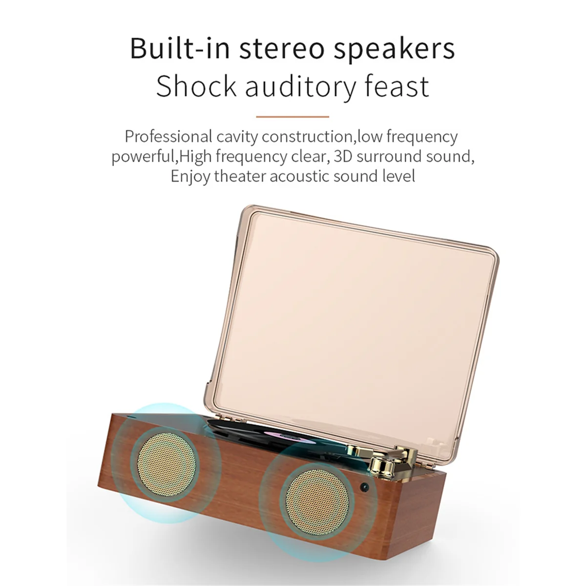 Retro CD Player Bluetooth 5.0 Rechargeable Built-in Speaker Portable Music Player USB HiFi with Infrared Remote