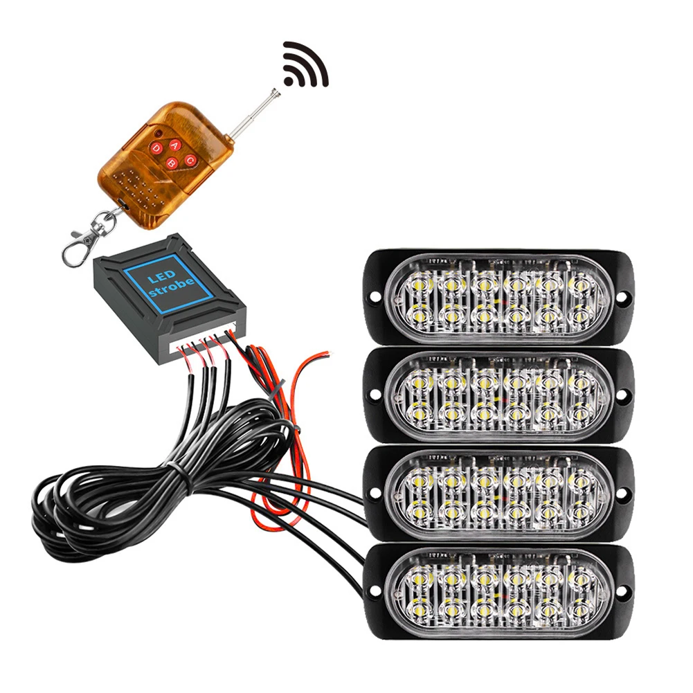 

Car Pickup Truck Strobe Light 18W Beacon Strobe Lights Mid-grid Side Lights 12LEDs 12V 16 Mode Side Lights None