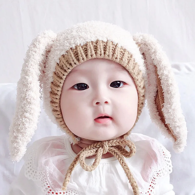 Winter Plush Baby Bunny Hat Thick Warm Infant Ear Protection Cap Headgear Cute Rabbit Kids Beanie 0-3Y Boy Girl Kids Bonnet