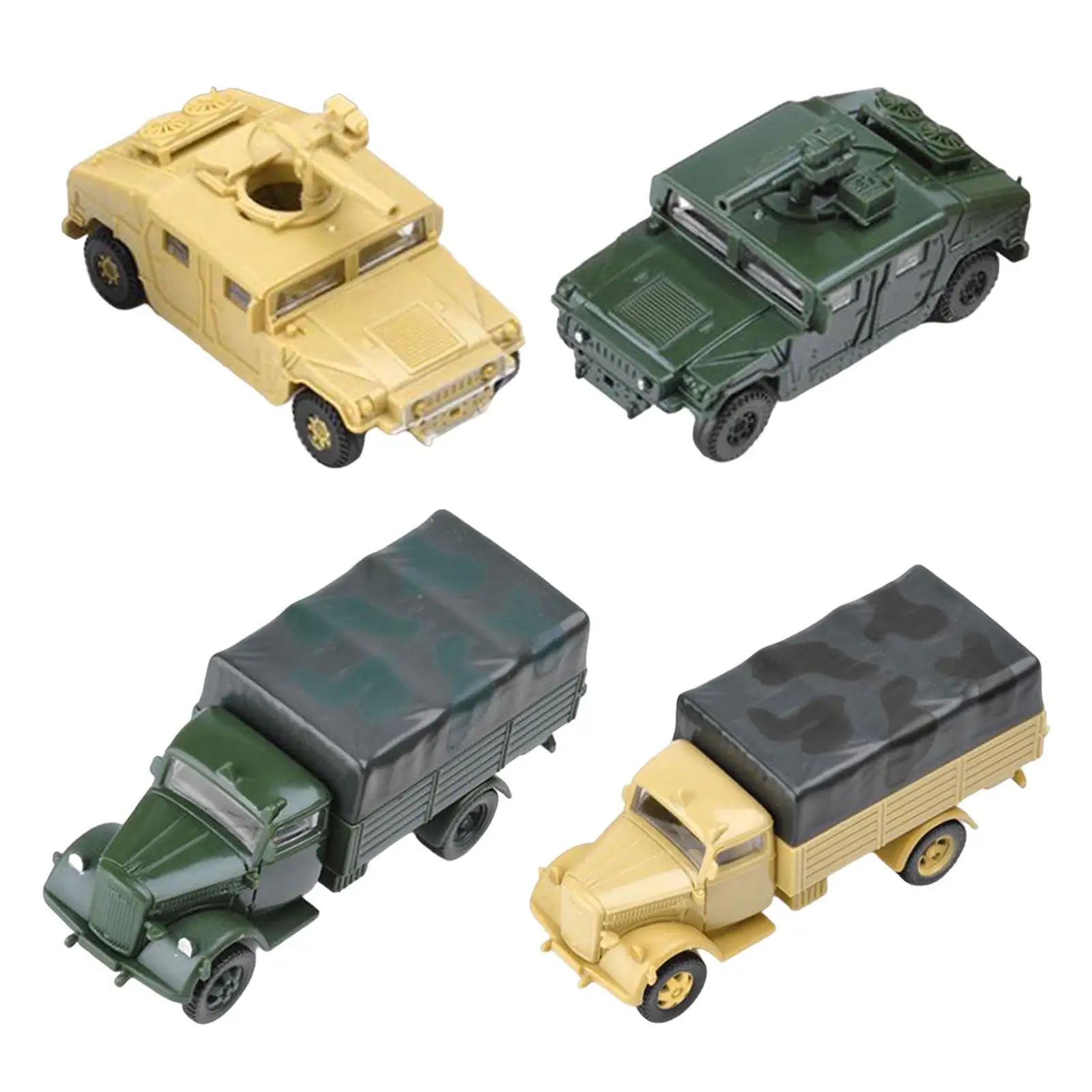 2 Pieces 1:72 Scale Vehicle Model Kits for Adults Collectibles Display