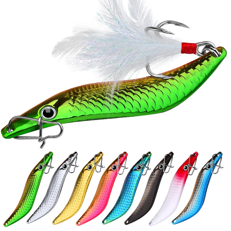 MetalVIBLeechSpinnersSpoonLures7g15g20gArtificialBaitWith