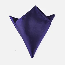 Luxury Men's Solid Color Pocket Square in White, Black, and Red - Premium Polyester Handkerchief 22*22CM (Dark Purple)