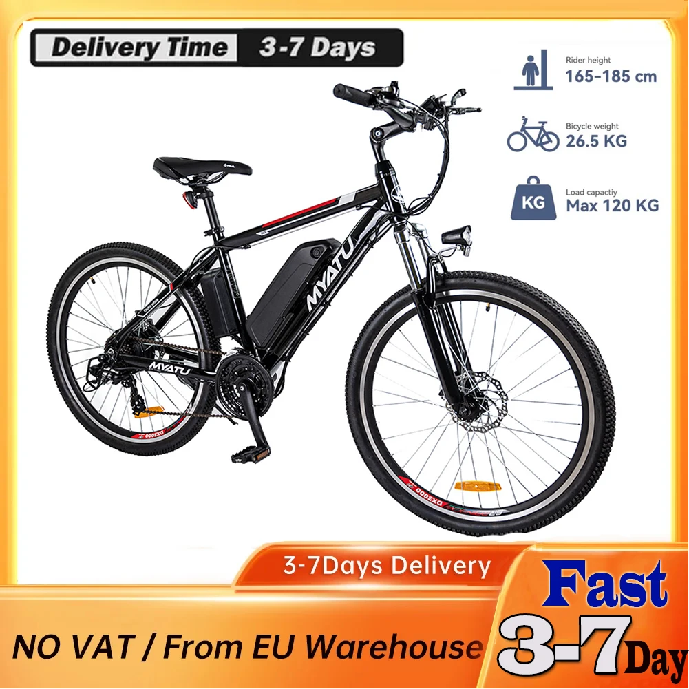 Myatu M0126 Bici Elettrica Per Adulti 250W Motore 36V 12.5Ah/10.4Ah Batteria Ruota Dentata Mountain E-Bike 25 Km/H Velocità Massima 50 Miglia Gamma