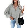 2023 Autumn/Winter Women's Shirt Solid Lapel Pit Stripe Casual Coat Women 5