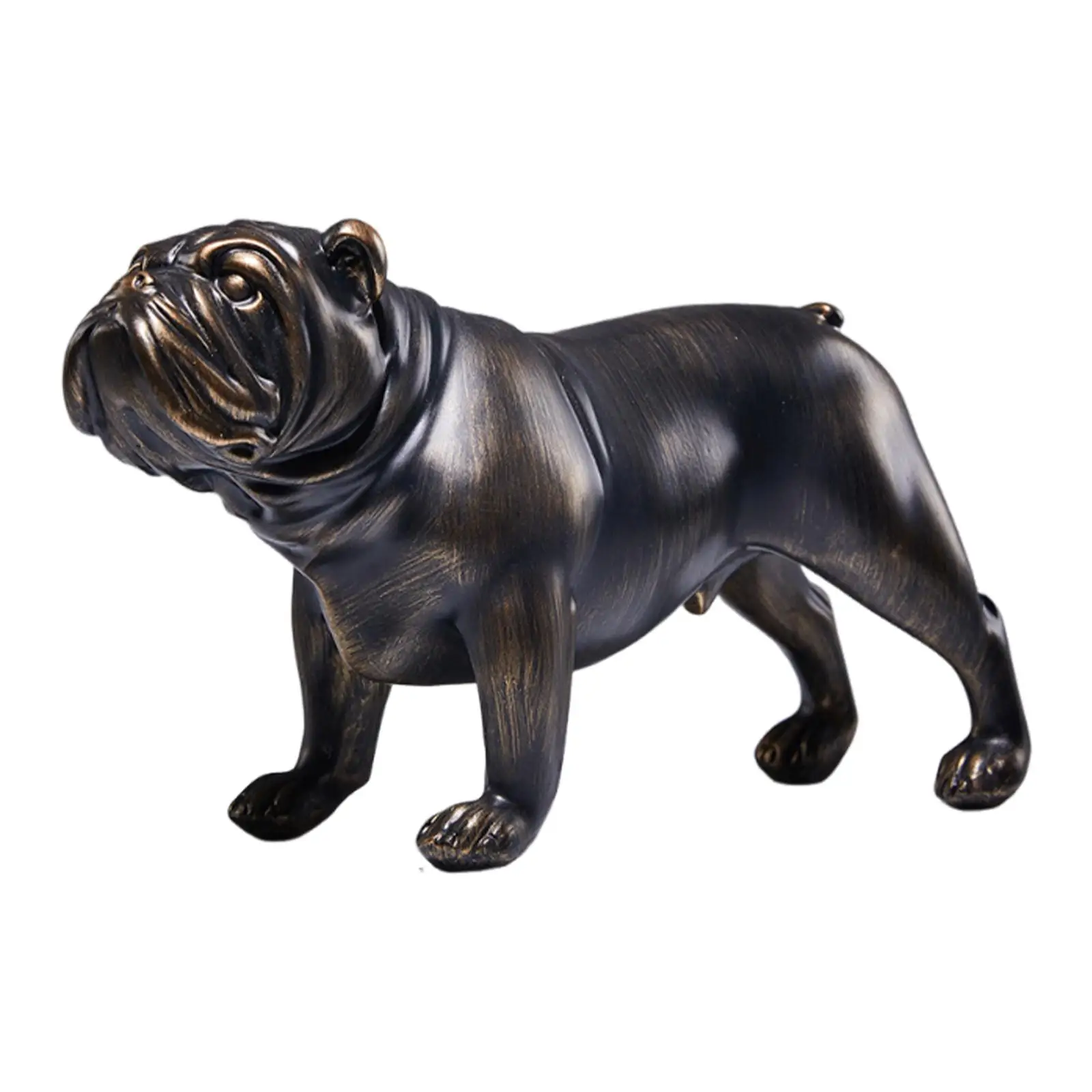 Bulldog Statue Decorative Figurine Art Crafts Collectible, Tabletop Ornament, Animal Sculpture for Bookshelf Shelf Home Decor