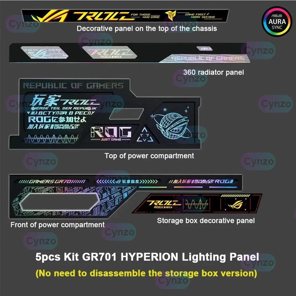 DIY ARGB Lightboard Kit for Asus GR701 Chassis ROG HYPERION Gamer Cabinet Laser Lighting Panels MOD Refit Plate 5V AURA SYNC pc case pc chassis