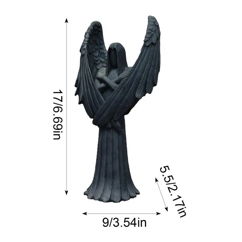 Dark Angel Sculpture Resin Dark Angel Statue Decor Craft Sculpture Ornament Home Living Room Office Desktop Cabinet Decor