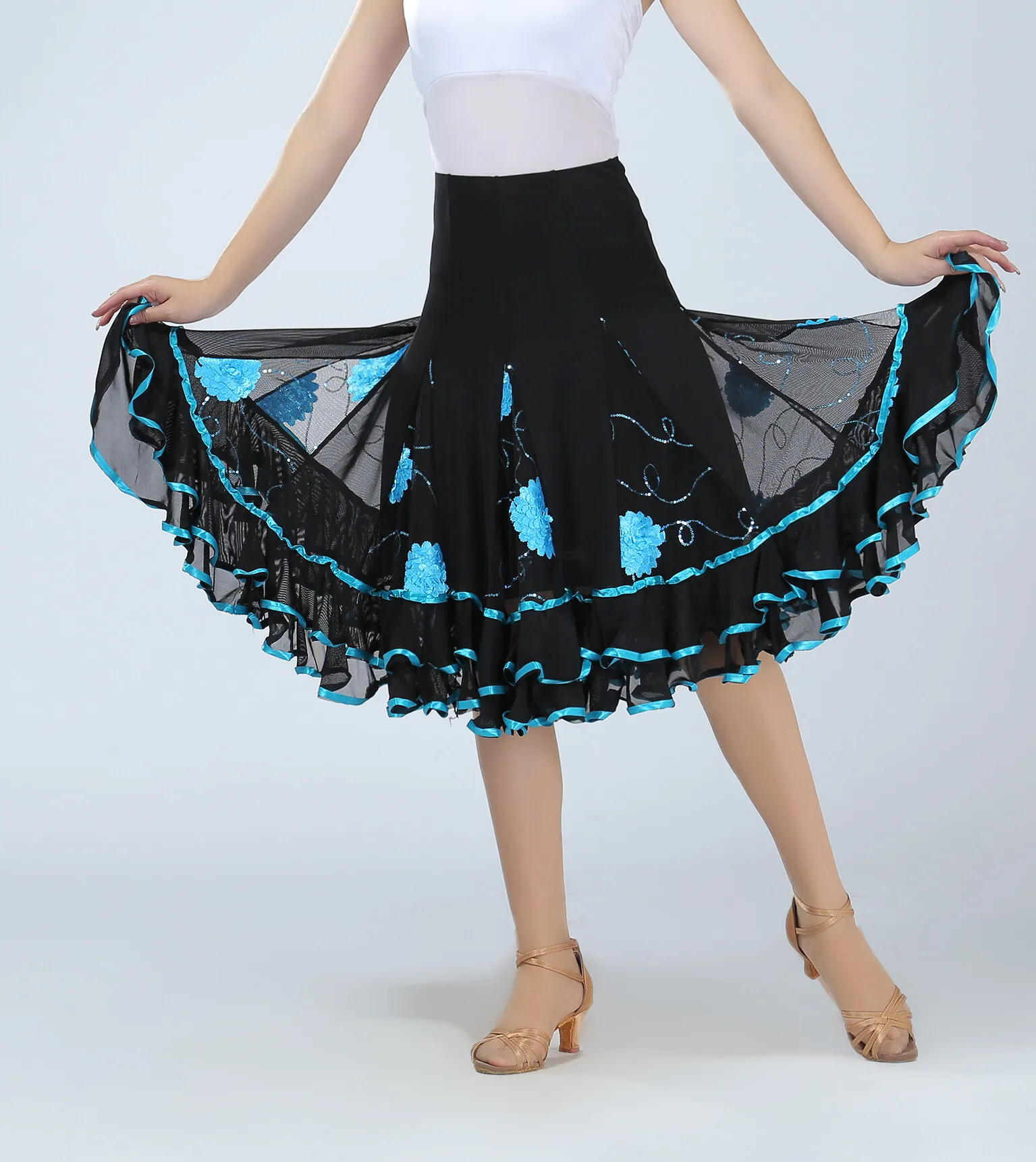 Womens dance skirt large swing skirt national standard ballroom dance costumes