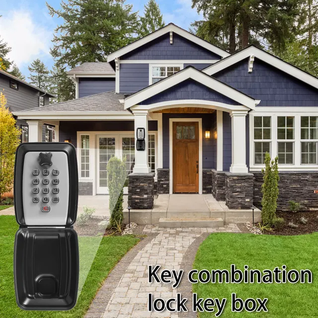 1/2Pcs Wall Mount Key Lock Safe Secret Storage Box Code Security Lock No Key Home Office Key Portable Combination Box Organizer 5