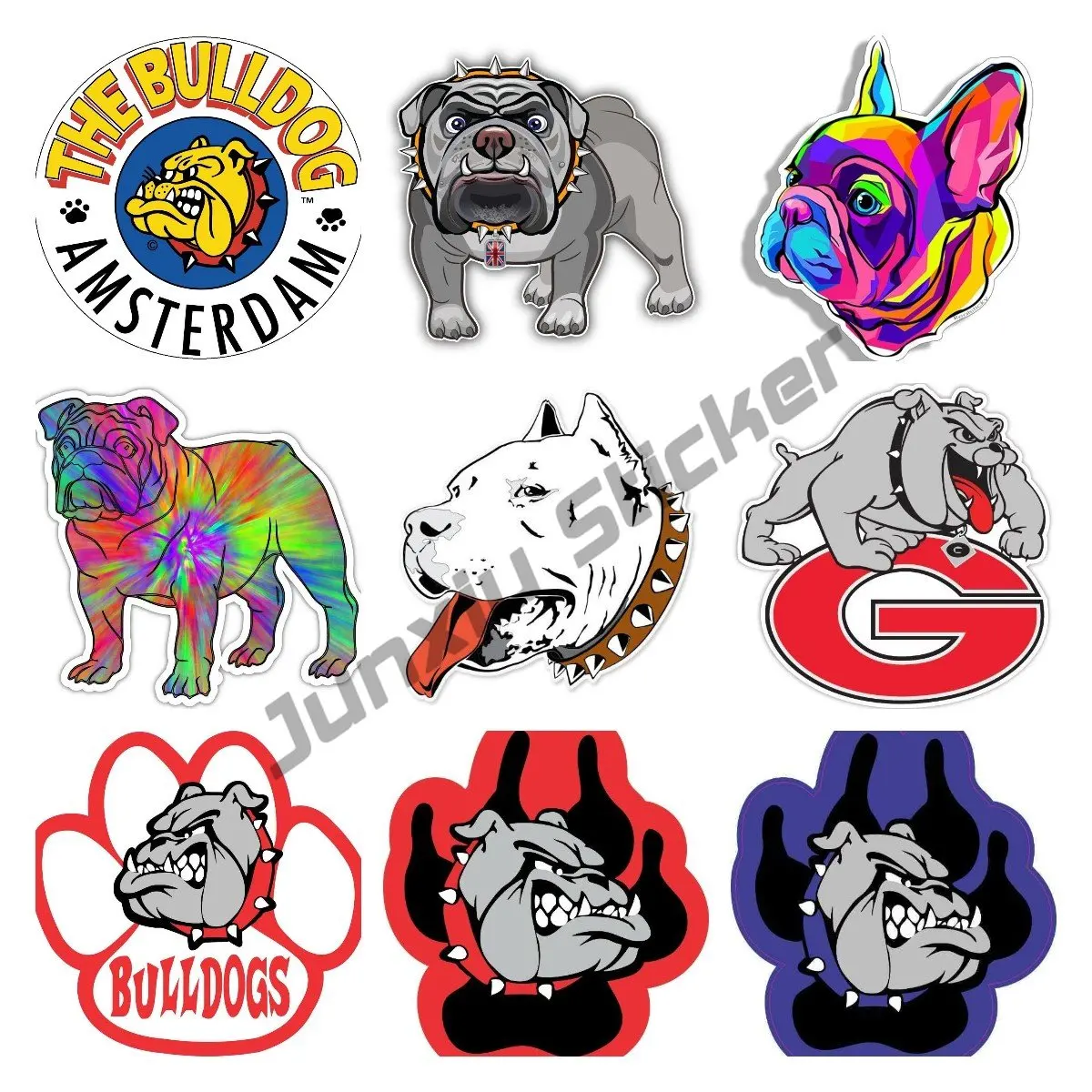 Pit Bull Dog Pitbull Car Bumper Sticker Decalcomania Angry Bulldog Mascotte Sticker Blue And Black Paw Decoration