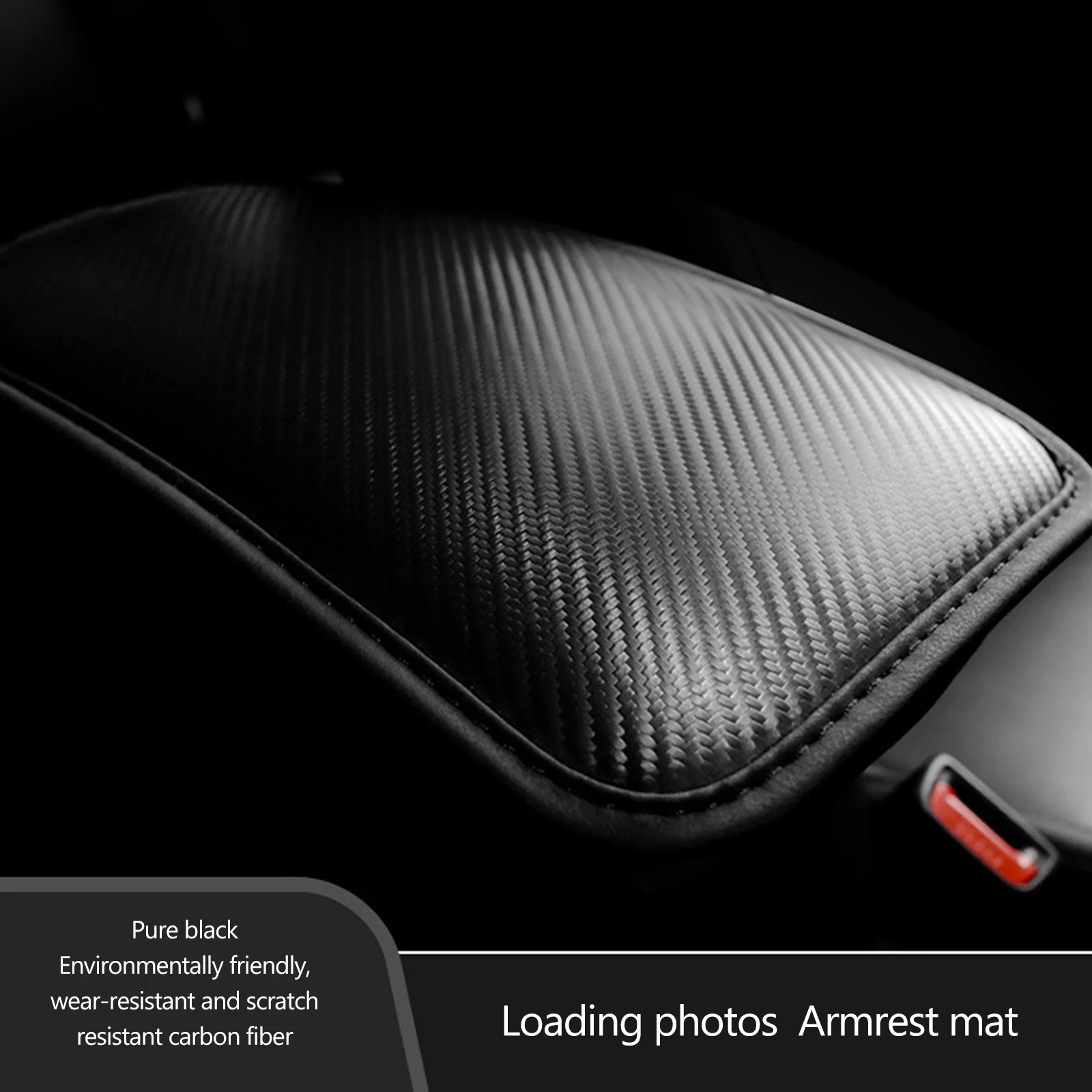 

Car Center Console Mat Universal Waterproof Seat Box Carbon Fiber PU Leather Car Armrest Cover for Most Vehicles SUVs Trucks
