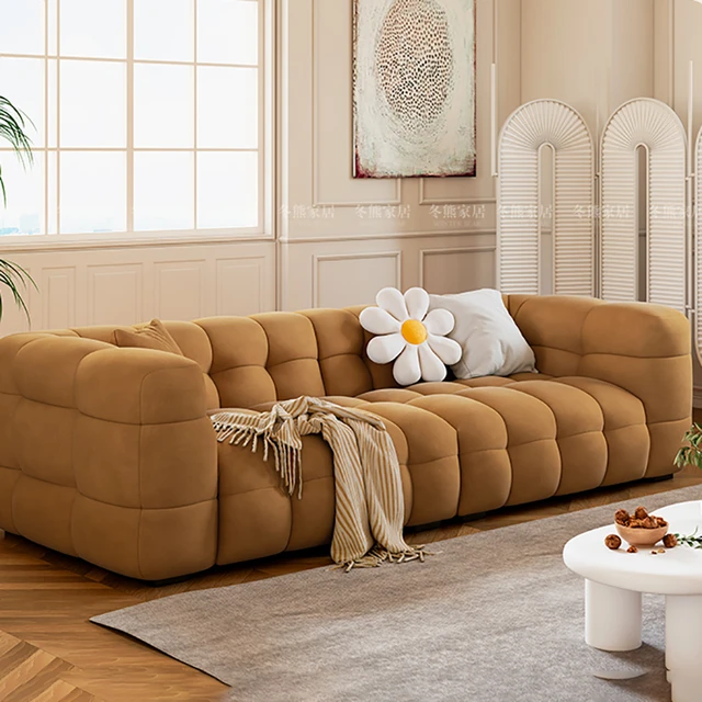 Canapé de sol italien en velours nordique, canapé de salon en bois,  incurvé, tissu de bureau minimaliste, décoration d'intérieur - AliExpress