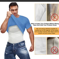 Chemise de Compression pour hommes, maillot de corps amincissant, débardeur Gynomastica, sans manches, gilet en maille, costume croisé 3XL 5