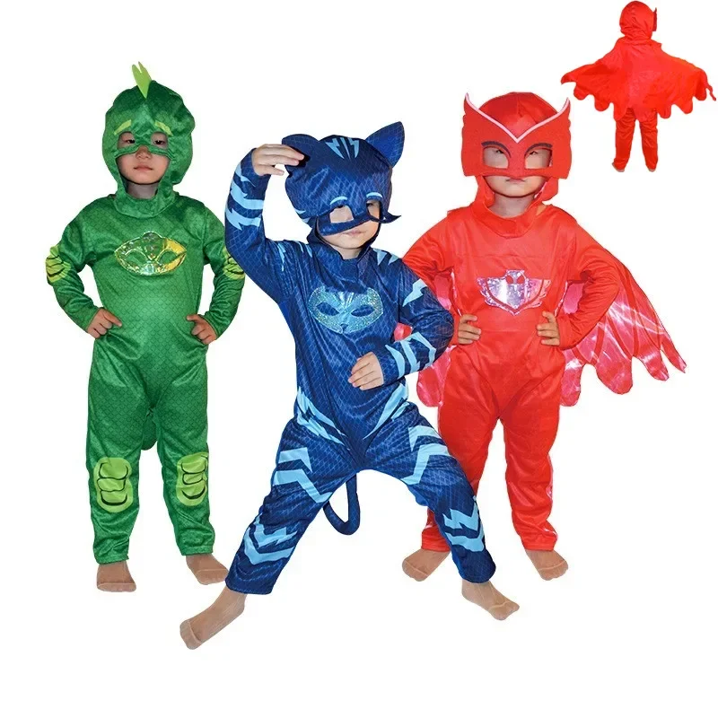 2024 Kids Anime Cosplay Costume Halloween Party Christmas Masquerade Clothes Catboy Gekko Owlette Bambini Regalo Di Compleanno Per Bambini