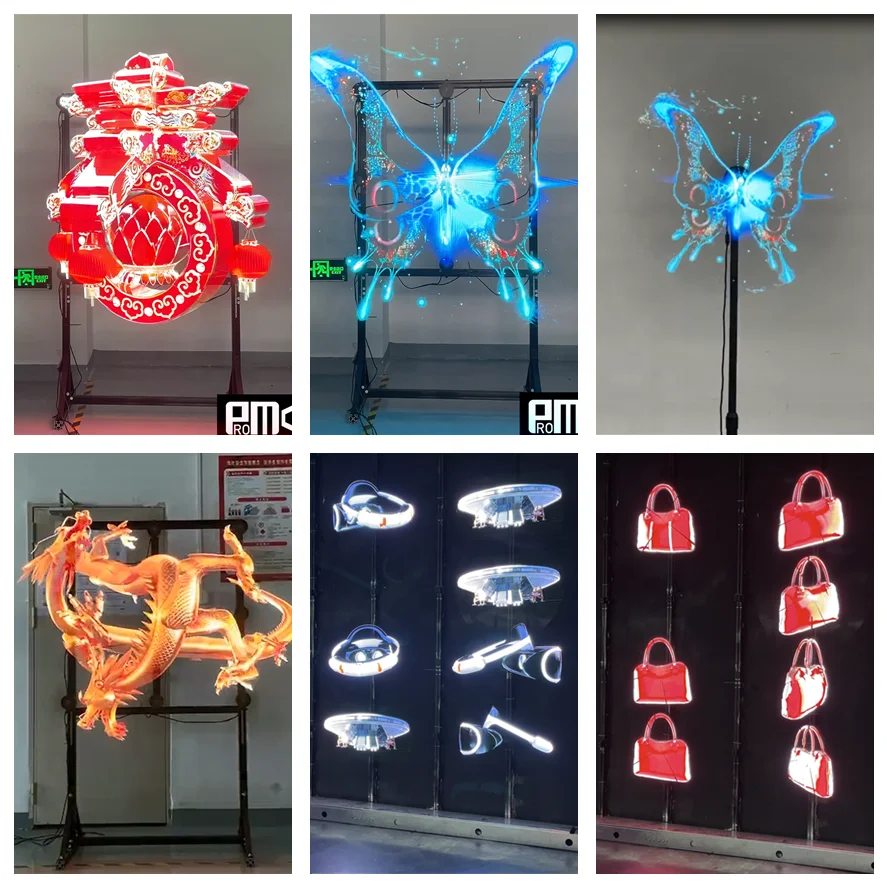 3X33Dホログラフィックホログラフィックディスプレイ,LED,ホログラム,3D LED,ファンディスプレイ,屋外用 AliExpress