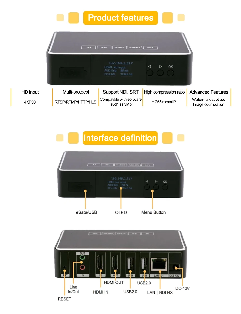 Link Pi ENC1-V3 4K HDMI Encoder Decoder Multi-Protocol Live Broadcast Supports N