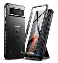 Heavy Duty Shockproof Protective Case with Built - in Screen Protector & Bracket - Pc + tpu (Black)