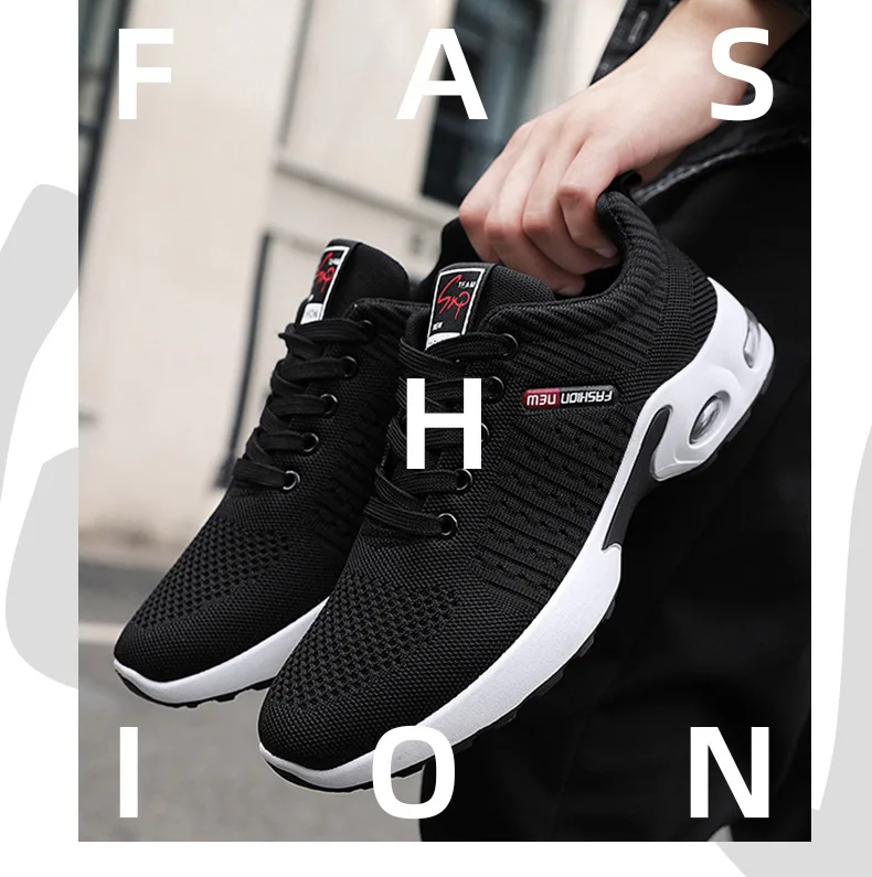 Original Navy Blue Mesh Sneakers Men's Breathable Trainers Man Casual Trekking Basketball Sports Shoes For Men Wedge Sneakers