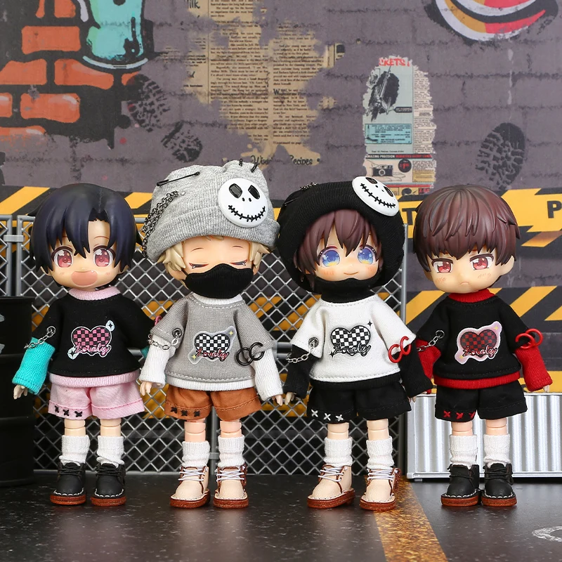 Ob11 Doll Clothes Set Trendy Patchwork Long Sleeves Cool Style Restricted Zone Series Suit For Molly GSC YMY P9 P10 Body UF Doll 2