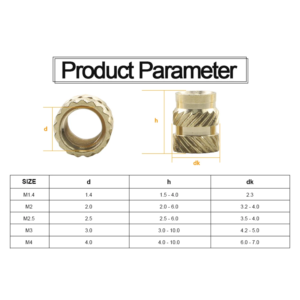 Brass Insert Nut 5-50pcs Brass Insert Knurled Nut M2 M3 M4 M5 M6 M8 for Plastic Heat Set Embedment 3D Printer