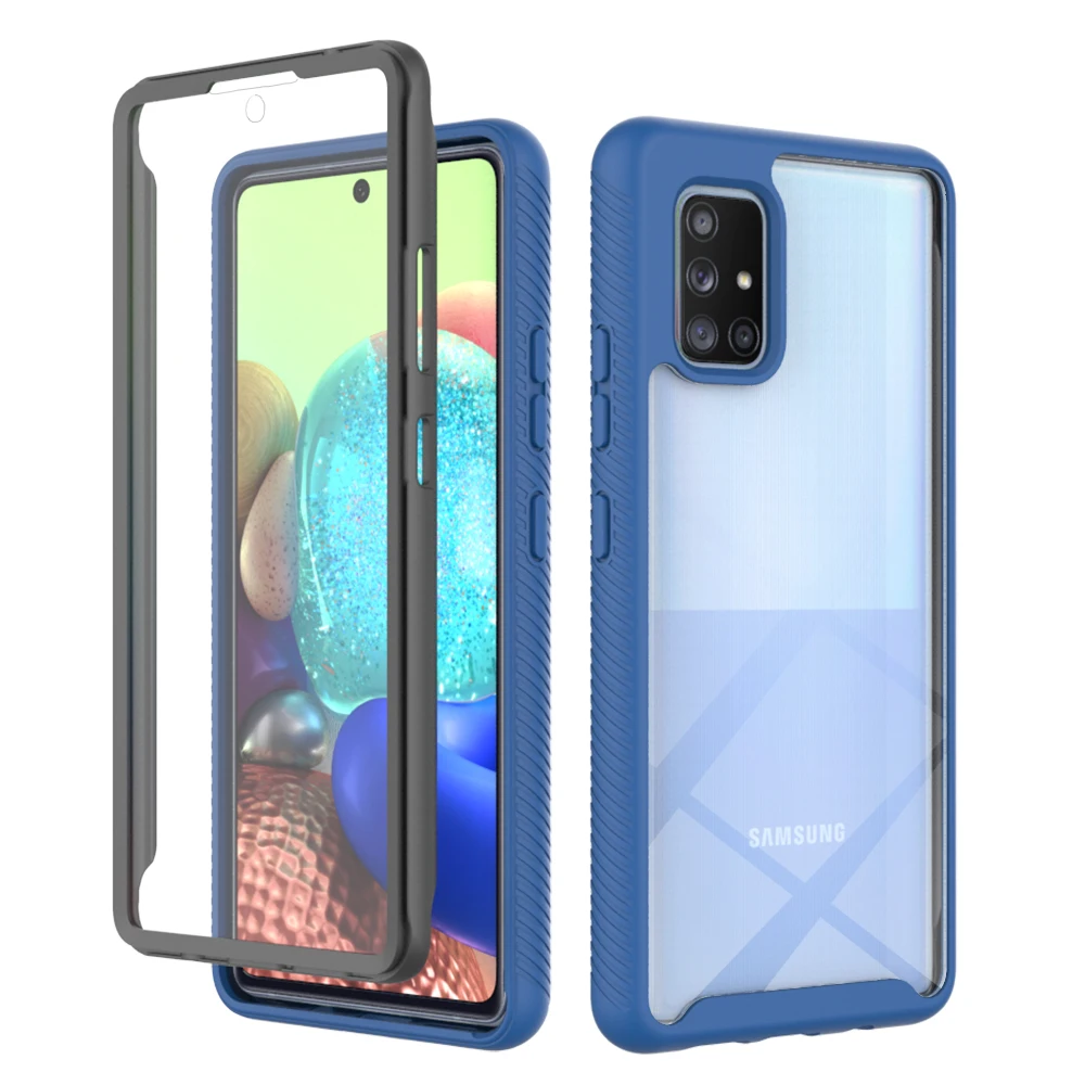 Shockproof Clear Case with Built-in Screen Protector and TPU Bumper Rugged Cover