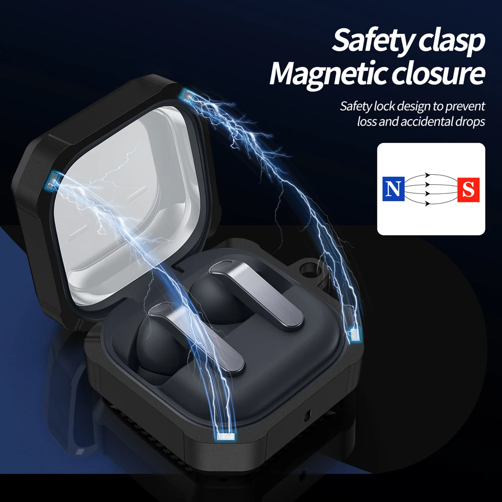 Earphone Protection Cover with Magnetic Closure and Safety Buckle Keychain