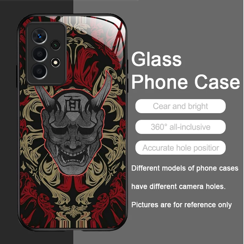 Ghost Face Samurai Tempered Glass Phone Case - Japan Edition
