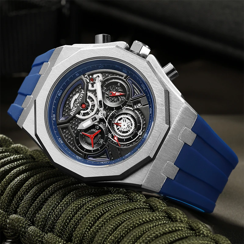 Luxury Men's Quartz Wristwatch - Luminous, Waterproof, and Stylish Calendar Timepiece