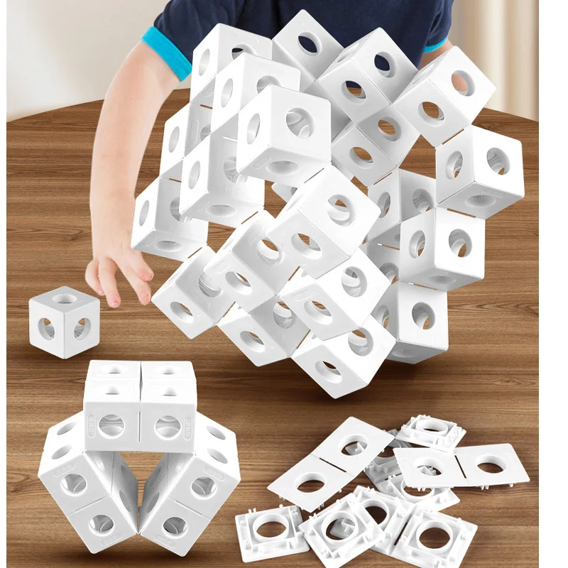 New 80pcs Various Shapes Geometric Cube Magic Construction Building Block Ghost Block 5cm Math Magico Educational Toys For Kids