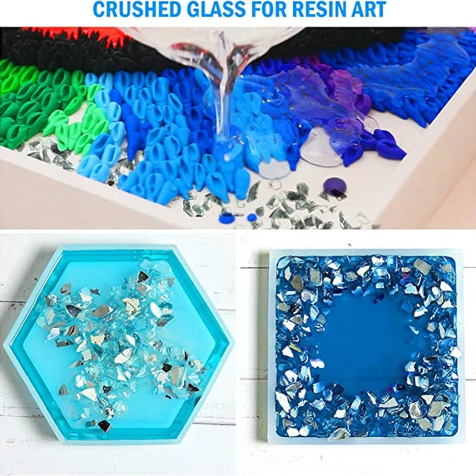 Crushed Glass Glitter for Crafts Resin Art 3-6mm Irregular Sprinkles  Glitter Shiny Art DIY Jewelry Making Decoration Vase Filler