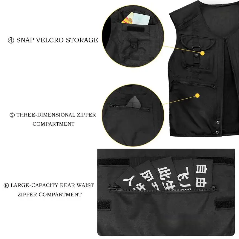 남성용 오토바이 통기성 오토바이 운반 조끼 경량 건설 멀티 포켓 디자인 안전 장비