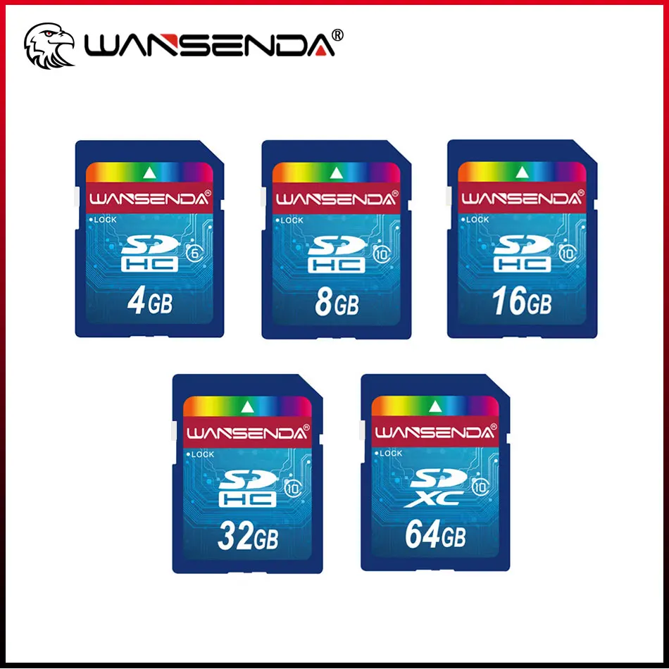 Wansenda-real Capacidade Cartão sd Cartão de Memória Tamanho Grande para Câmera Notebook Armazenamento de Dispositivos Digitais 4gb 8gb 16gb 32gb 64gb
