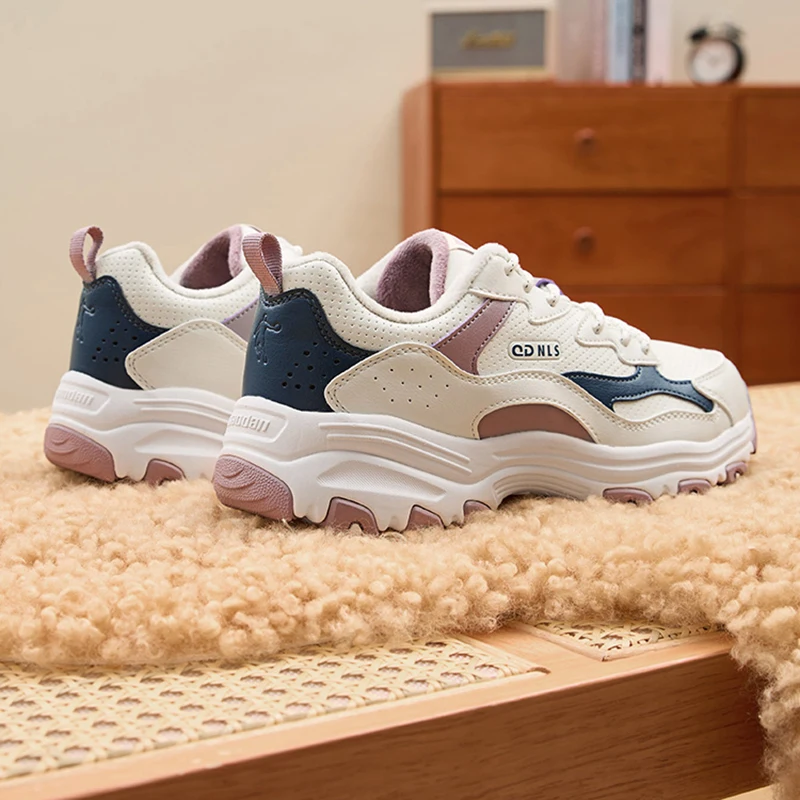 QIAODAN Winter Leather Leisure Shoes Women New 2025