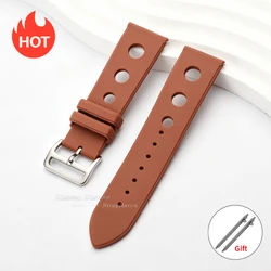 Breathable Silicone Quick Release Waterproof Sport Watch Band Accessories - 20mm (Brown)
