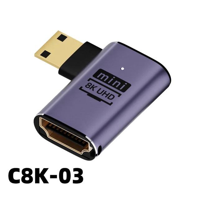 8K 홈 엔터테인먼트를 위한 U자형 미니 젠더 어댑터