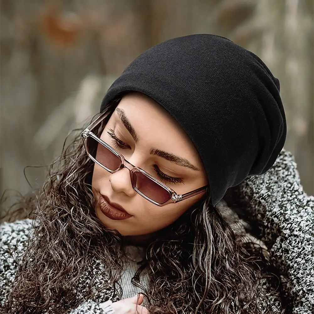 

Однотонная Шапка-бини для женщин и мужчин, практичные головные повязки, зимняя теплая шапка из смешанного хлопка, Шапка-бини унисекс