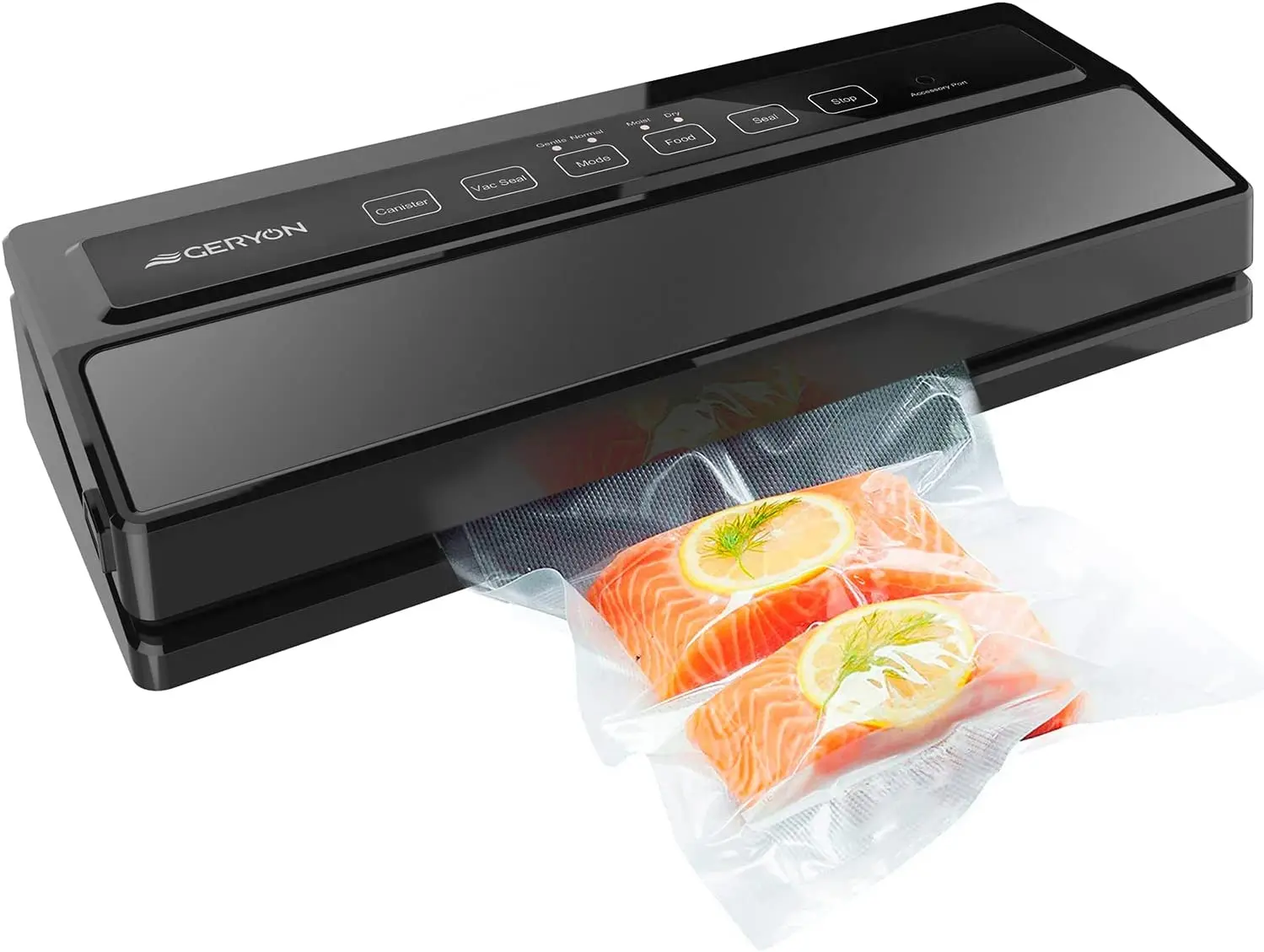 

GERYON Vacuum Sealer Machine, Food Vacuum Sealer with Powerful Suction Slim Design Easy to Use Led Indicator Lights