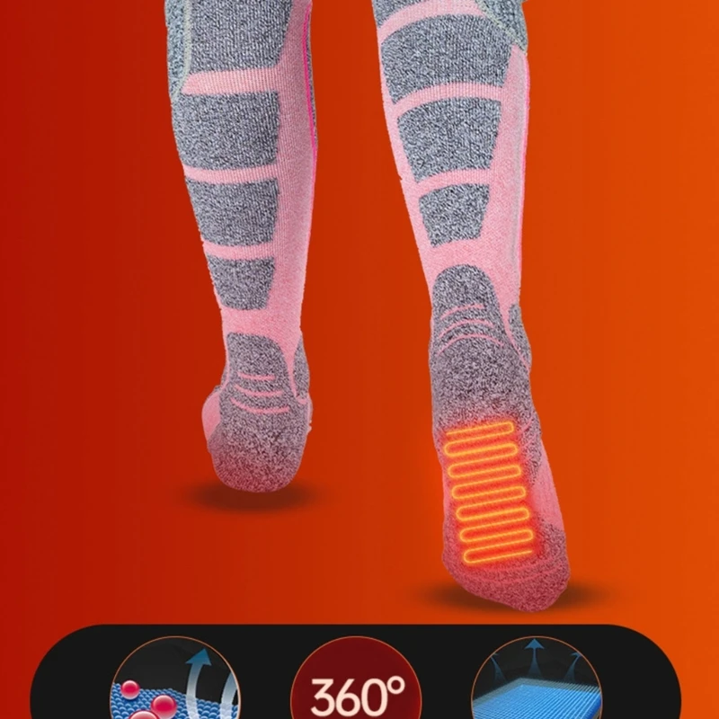 Winter Thermal Foot Warmer 2200mAh USB Battery Powered Electric Heated Socks