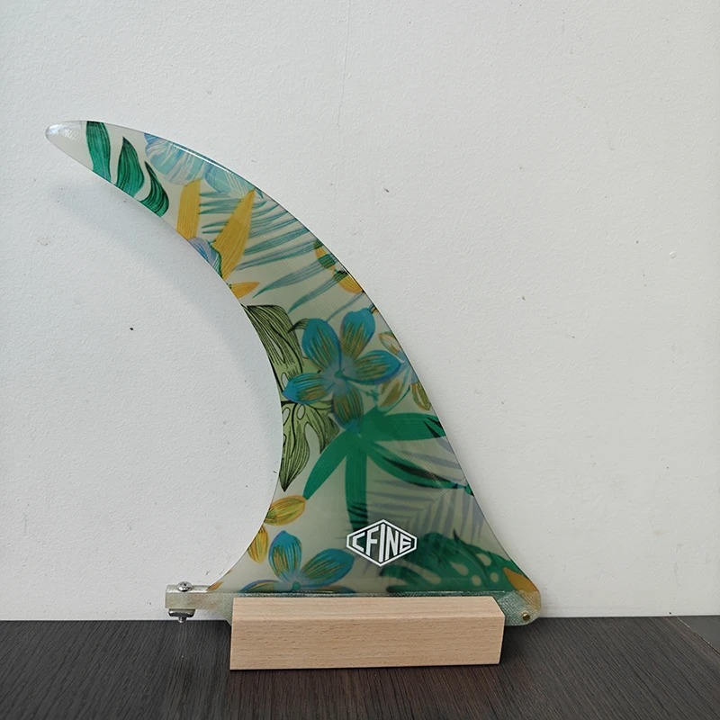 9/10/11INCH longboard fins Wood Base center fiberglass single fin Base surfboard fin