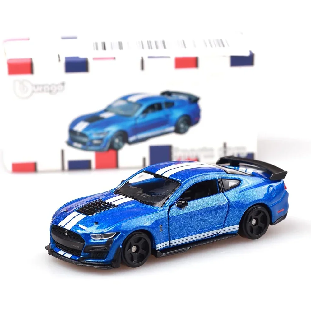 Bburago Car Model 1:64 Scale Die-Casting Car Metal Alloy Boy Kid Toy Collectible 2020 Mustang Shelby GT500 Toys Gift for Kids 4