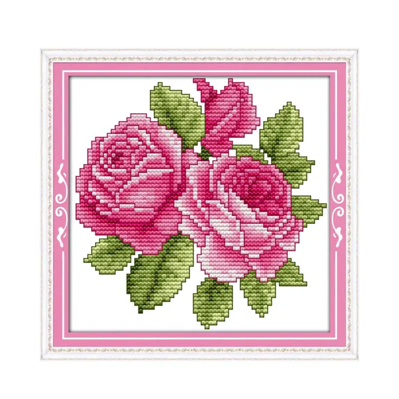JoySunday Cross Stitch Kit with Small Flower Pattern Aida Cloth 16CT 14CT Print Handicraft Embroidery Set for Starters Home Dec cross stitch kit