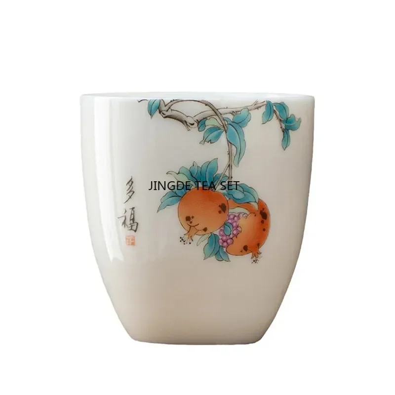 Fine ceramic tea cups hand-painted floral travel tea bowls Pu erh master cups tea set accessories personal meditation cups