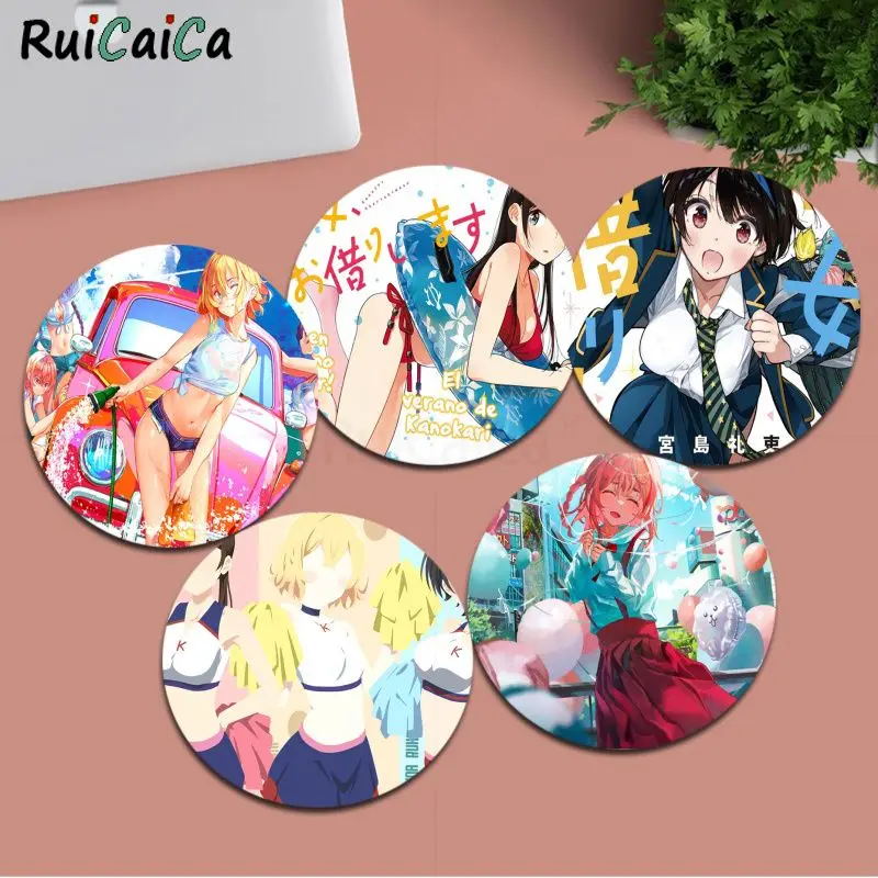 

Anime Rent A Girlfriend Mousepad Non-slip Round Big Promotion Table Mat Student Mousepad Computer Keyboard PC Gamer Mousemat