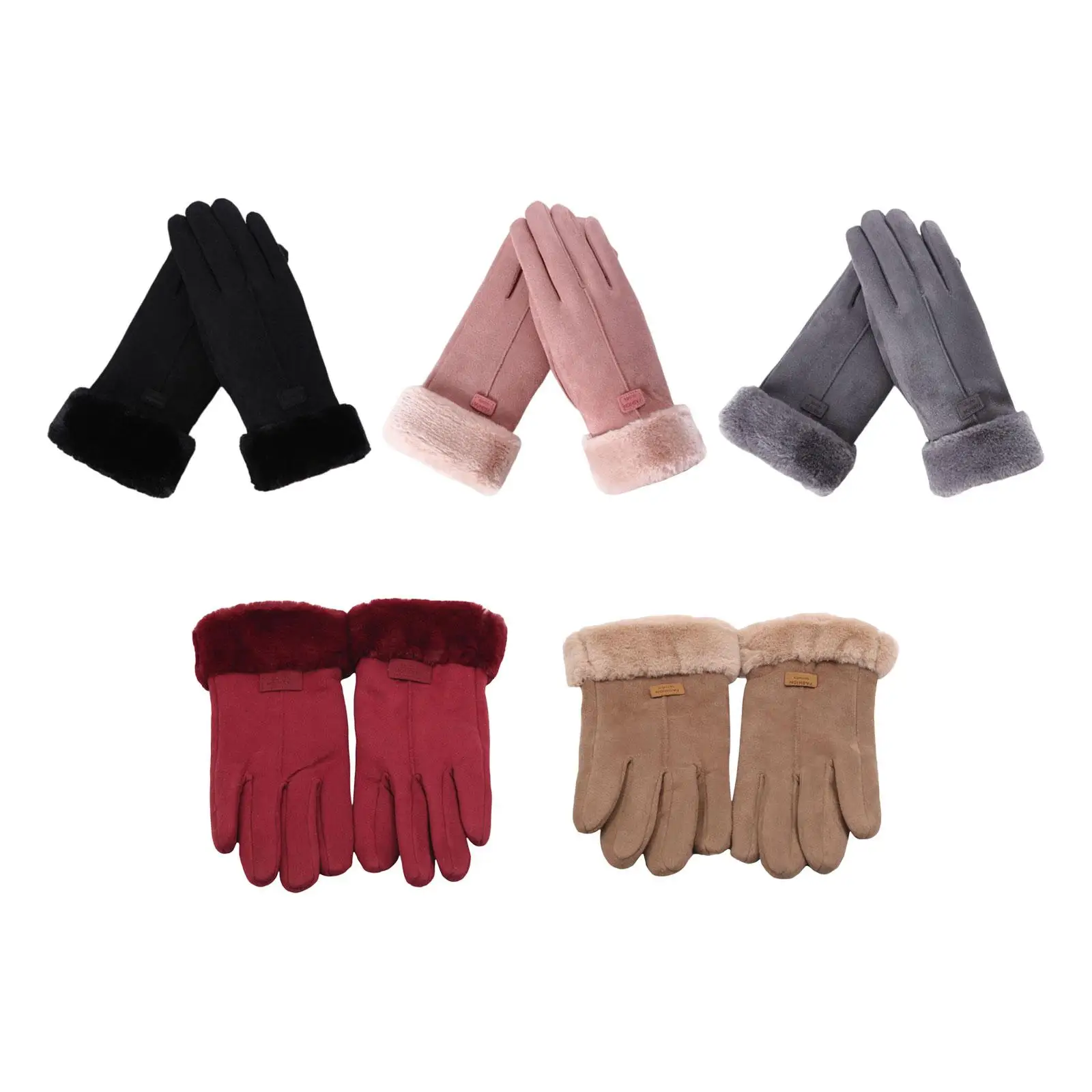 

Texting Gloves Elastic Cuff Windproof Thermal Gloves Women Winter Gloves Touchscreen Mitts for Autumn Motorbike Cycling Driving