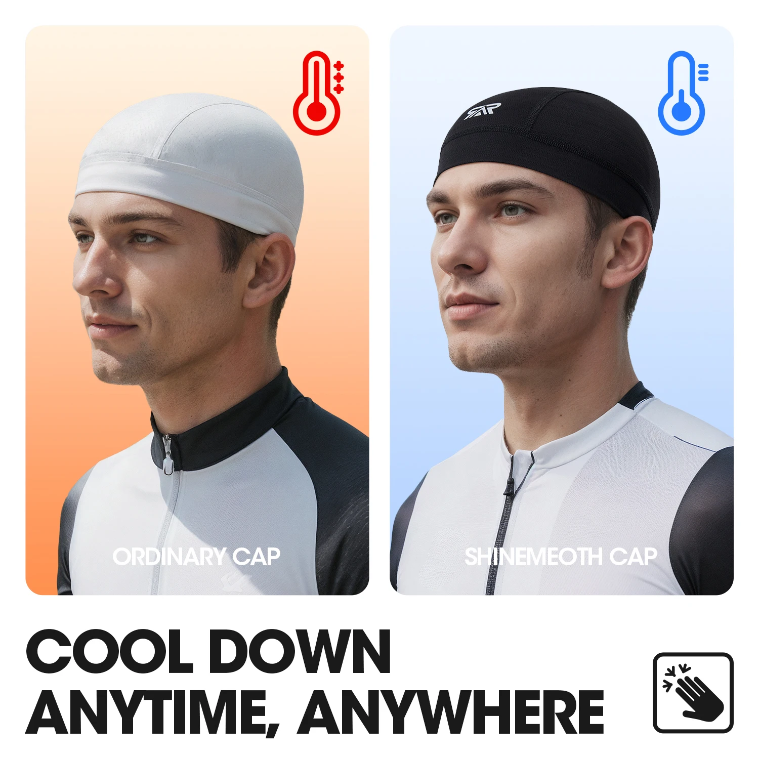 3/5Pcs Ice Silk Cycling Skull Cap-Motorcycle Breathable Sports Helmet Liner Sweat-Wicking cooling cap for Men Women Under Helmet 6