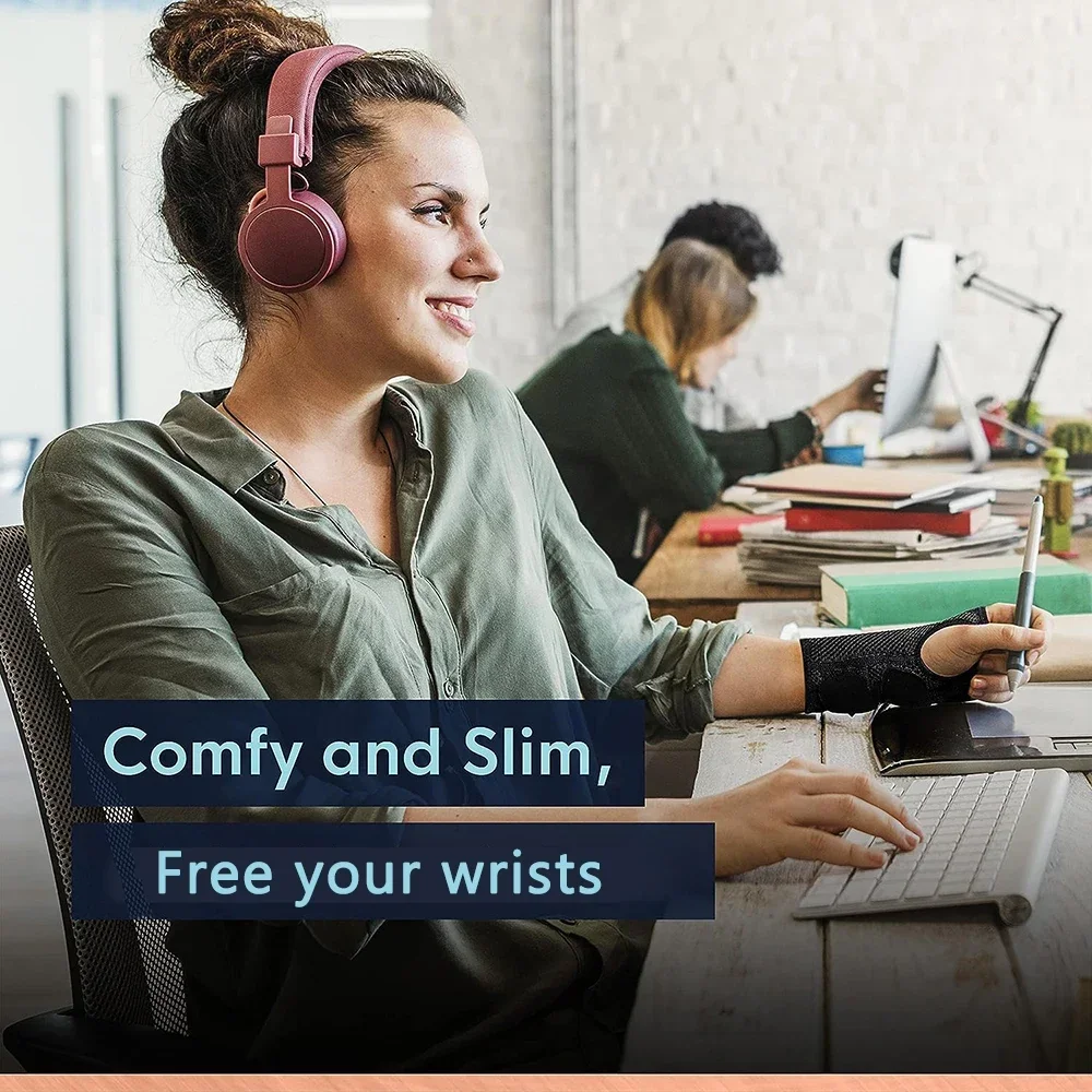 Copper Compression Wrist Brace-Copper Infused Adjustable Wrist Support Splint for Men And Women 1Pair