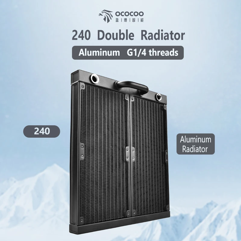 Ococoo 240mm 360mm Double Layer Radiator All Aluminum G1/4 Thread Computer External Heat